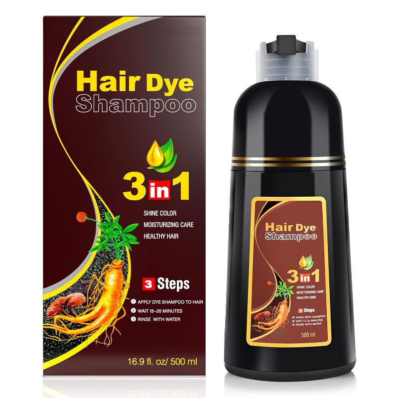 3-in-1 Instant Black Hair-Dye Shampoo