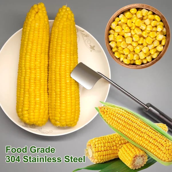 Eptchn Long Handle Stainless Steel Corn Stripping Tool